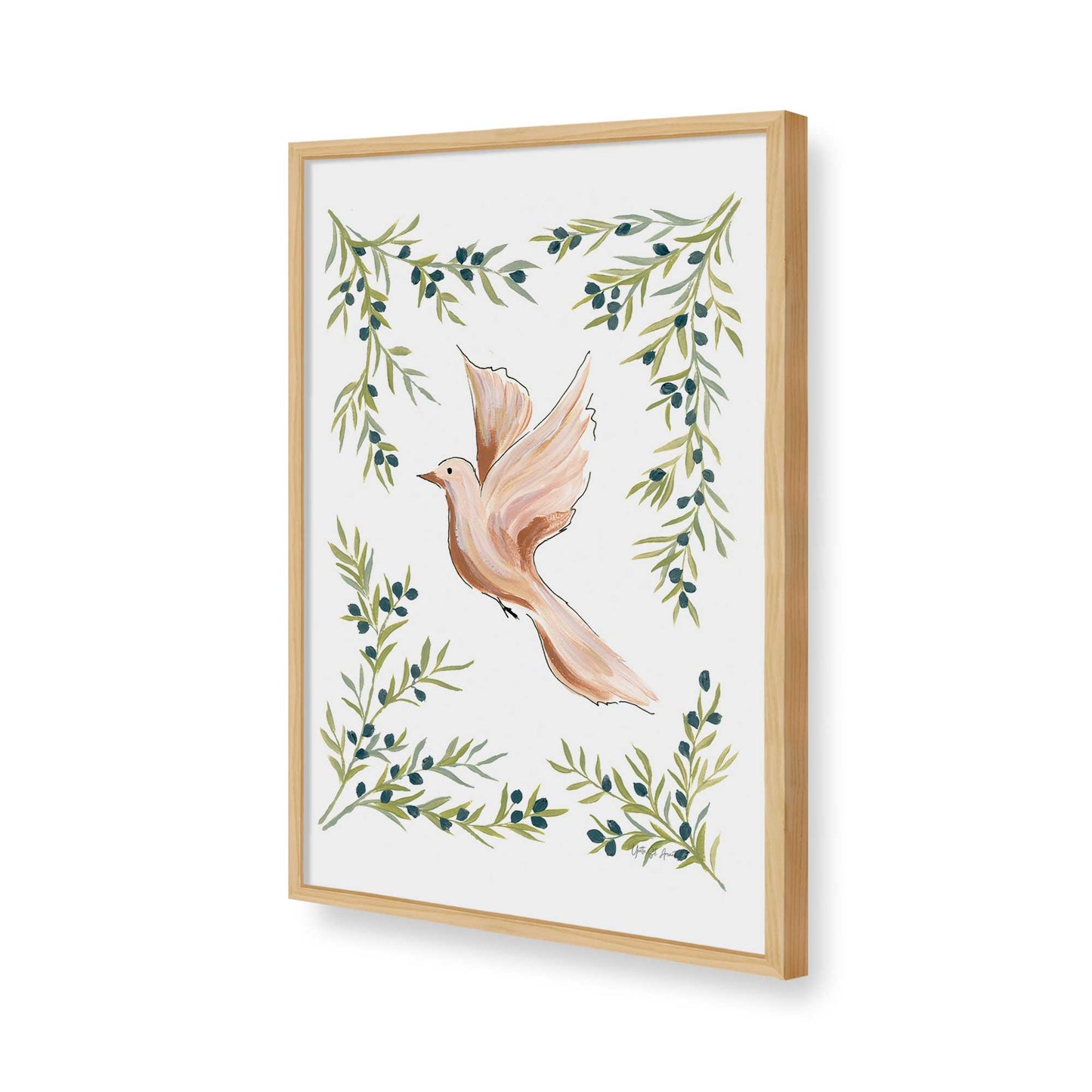 [Color:American Maple], Picture of art in a American Maple frame of the corner