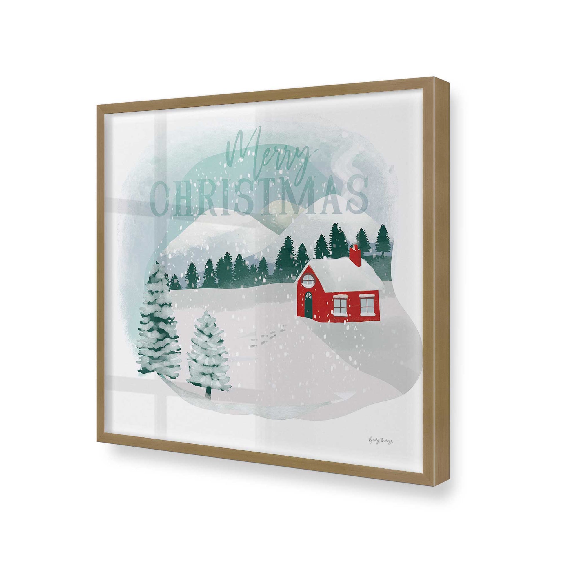 [Color:Brushed Gold], Picture of art in a Brushed Gold frame at an angle