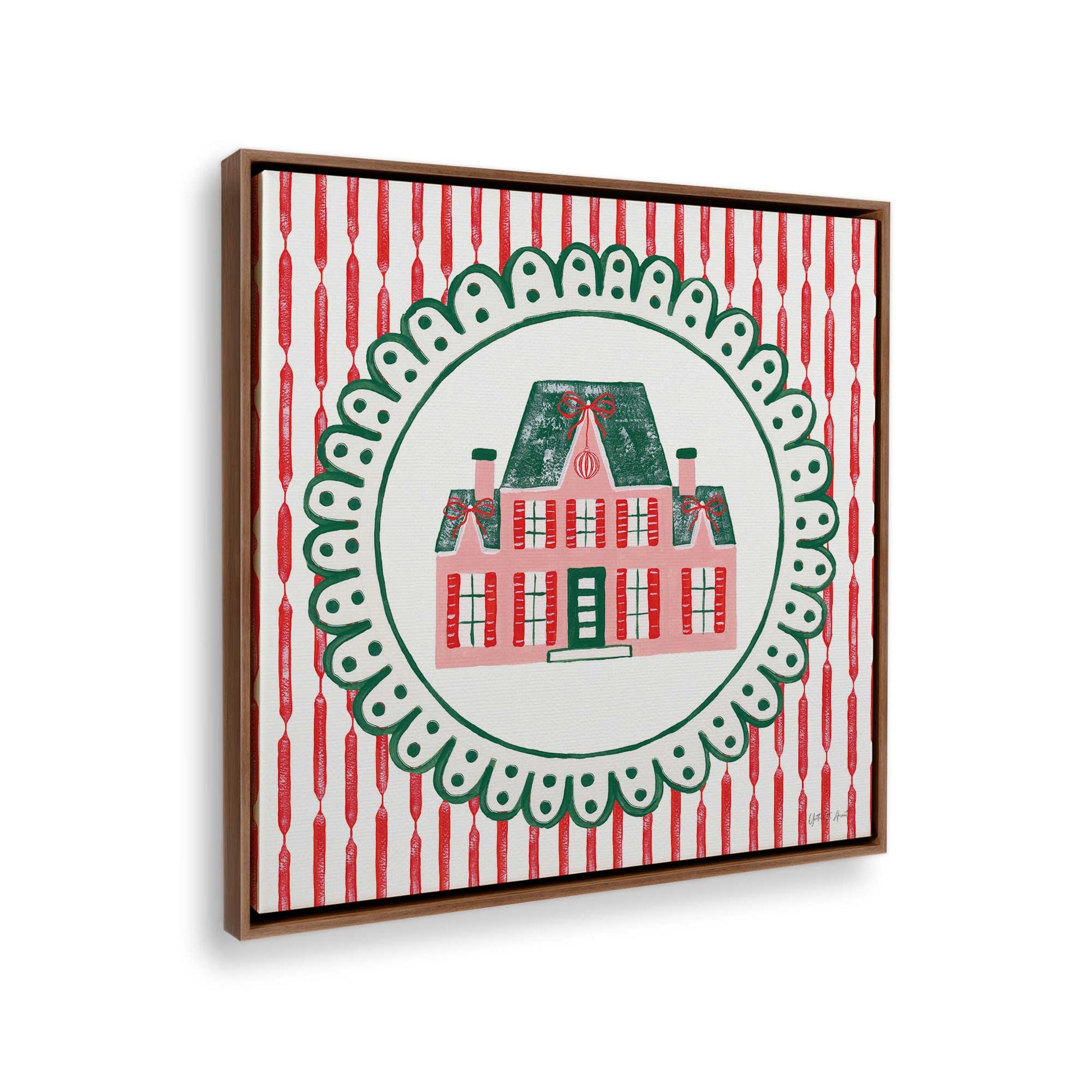 [Color:Walnut], Picture of the corner of the art