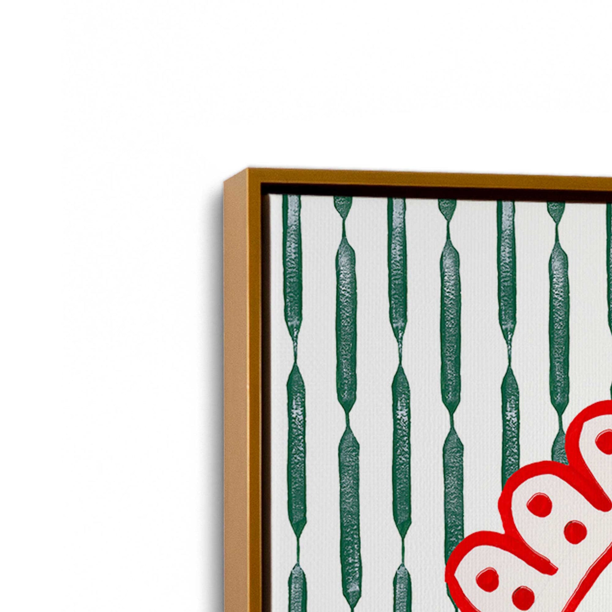 [Color:Polished Gold], Picture of art in a Polished Gold frame at an angle