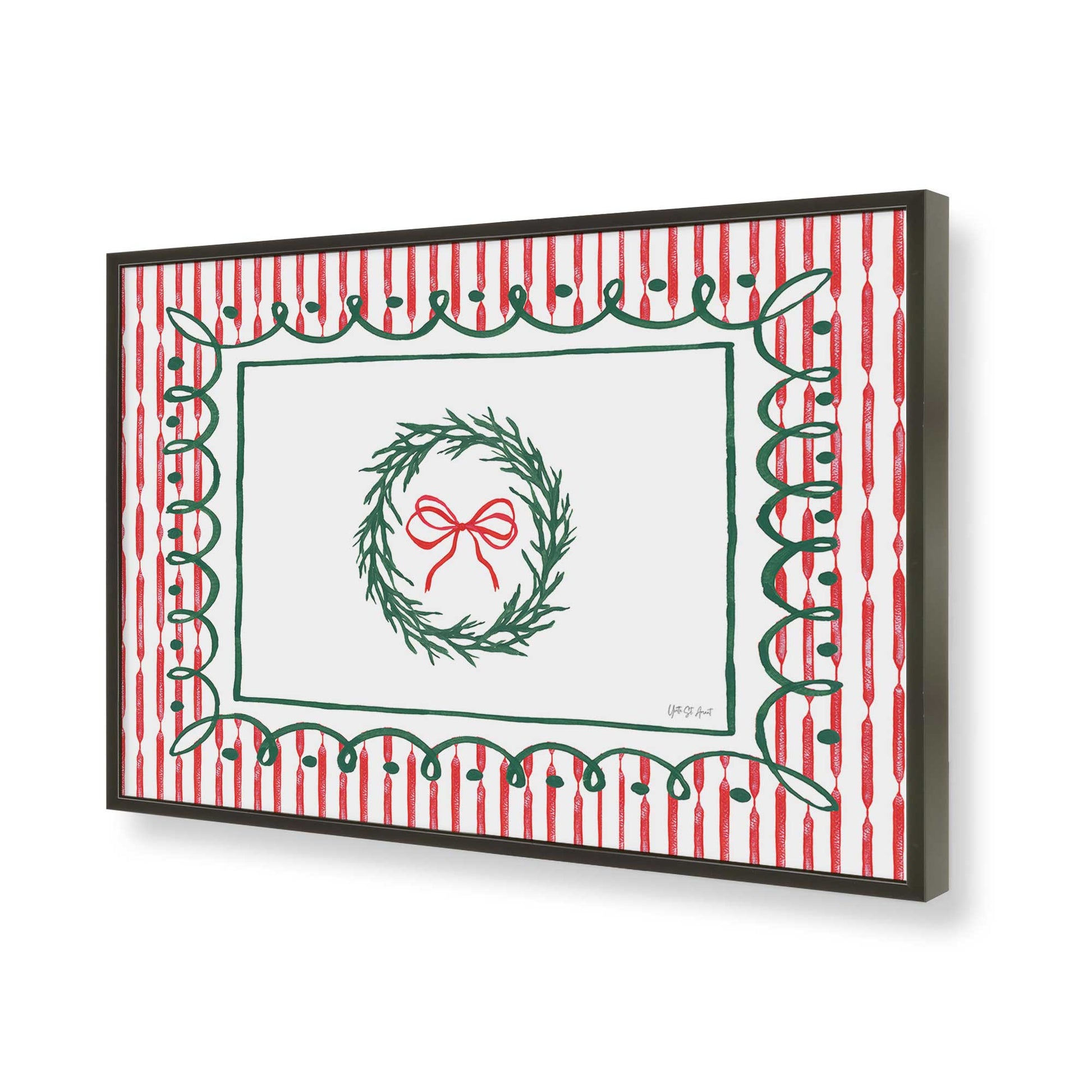 [Color:Satin Black], Picture of art in a Satin Black frame of the corner