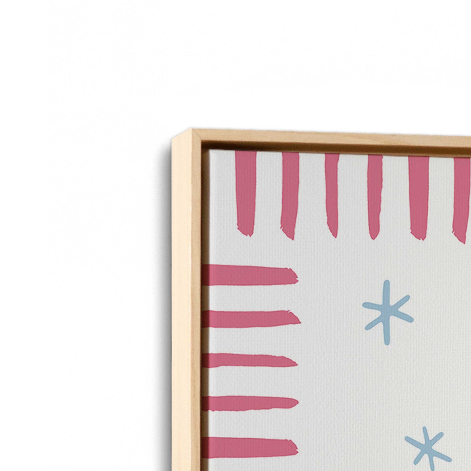 [Color:American Maple], Picture of art in a American Maple frame at an angle