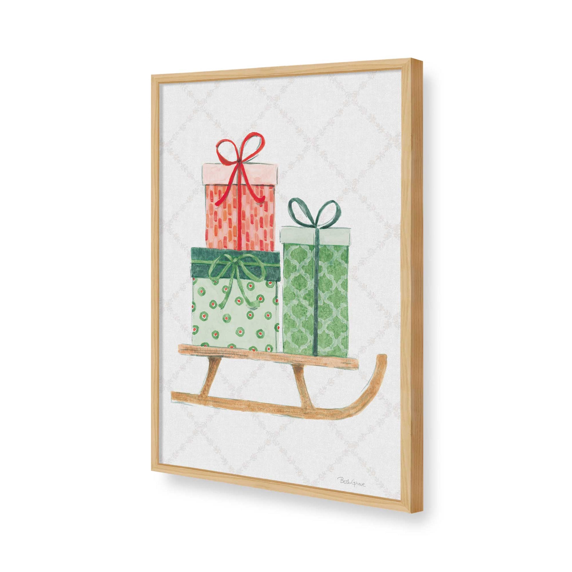 [Color:American Maple], Picture of art in a American Maple frame of the corner