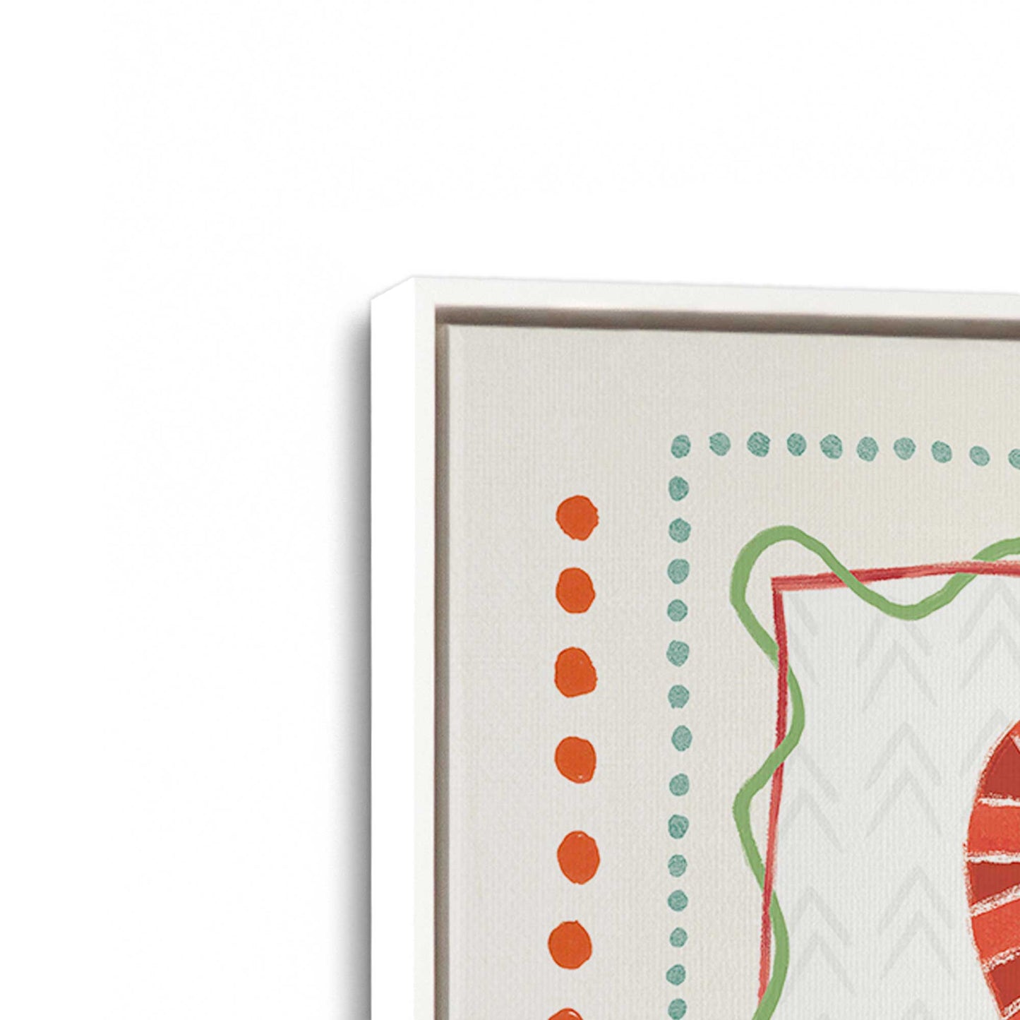 [Color:Opaque White], Picture of art in a White frame at an angle