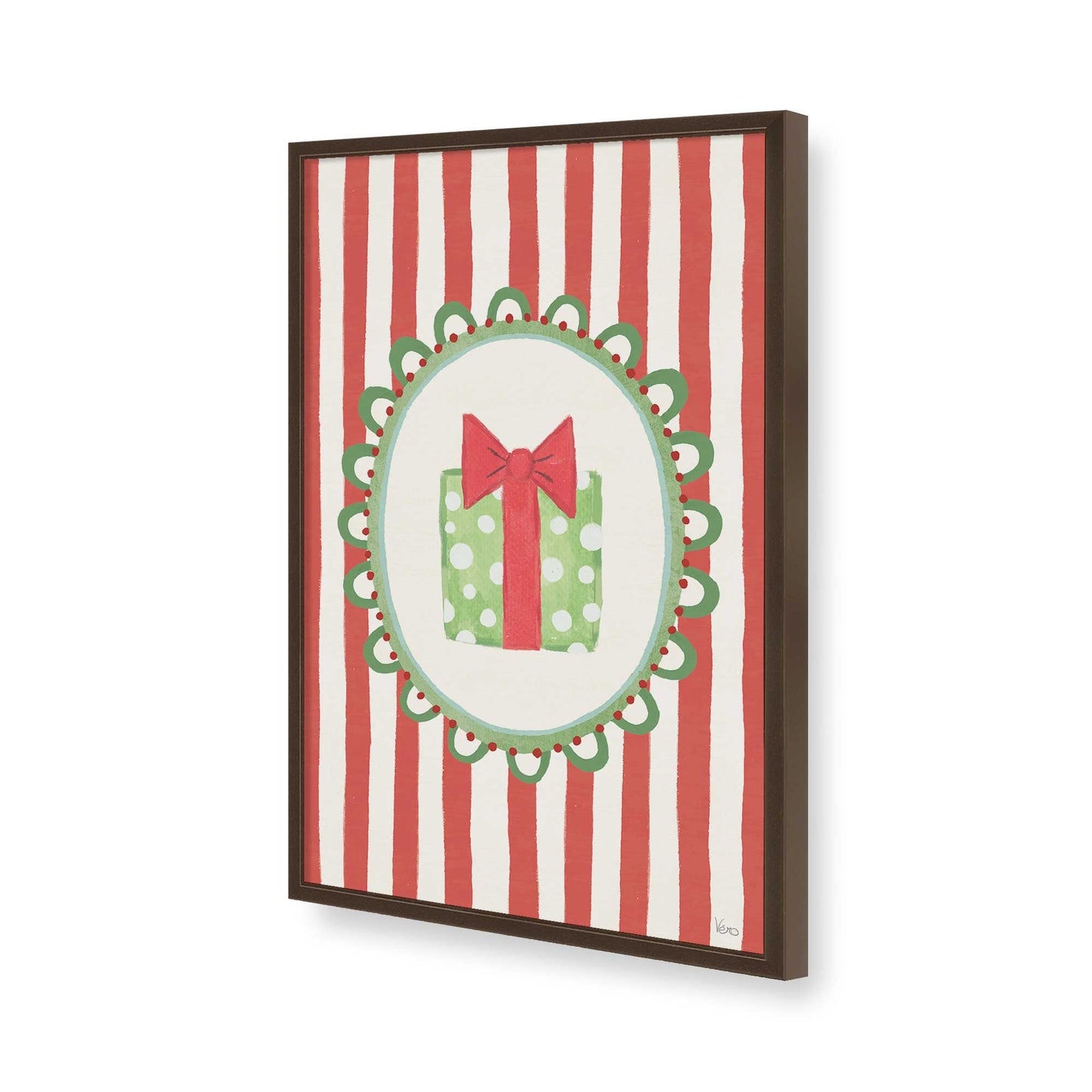 [Color:Brown], Picture of art in a Brown frame of the corner