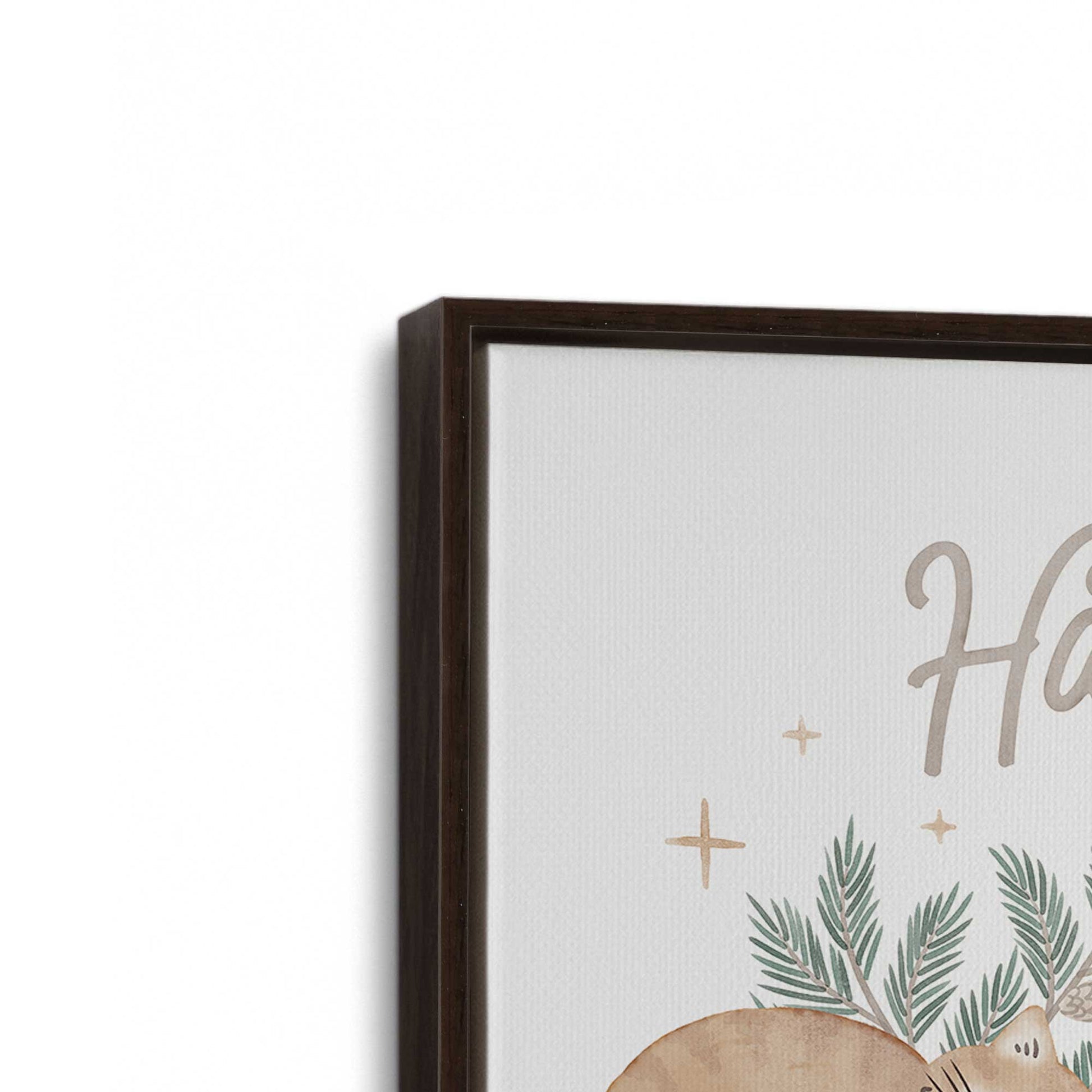 [Color:Espresso], Picture of art in a Espresso frame at an angle