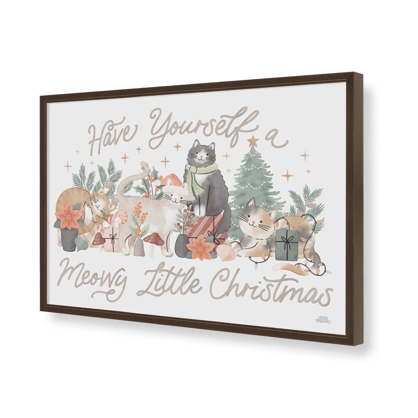 [Color:Brown], Picture of art in a Brown frame of the corner