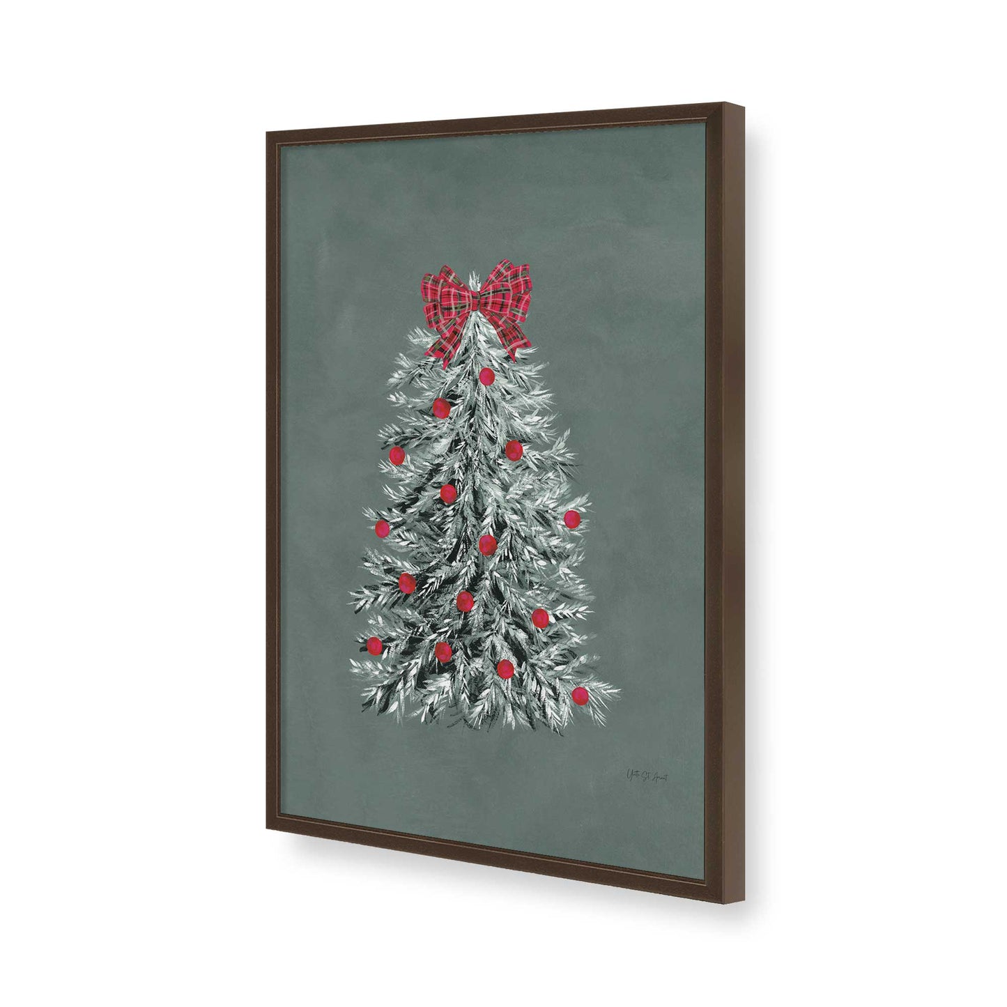 [Color:Brown], Picture of art in a Brown frame of the corner