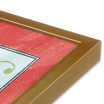 [Color:Polished Gold], Picture of art in a Polished Gold frame at an angle