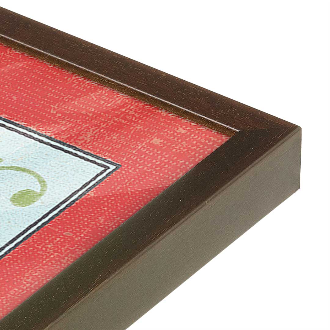 [Color:Brown], Picture of art in a Brown frame at an angle