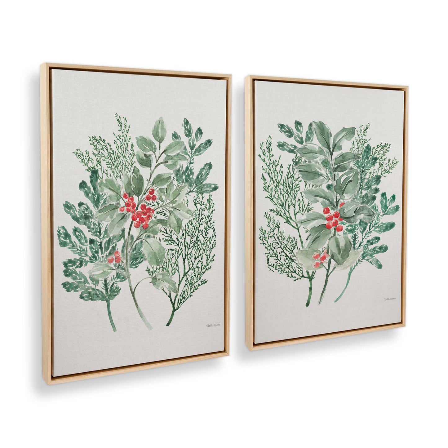 [Color:American Maple], Picture of art in a American Maple frame at an angle