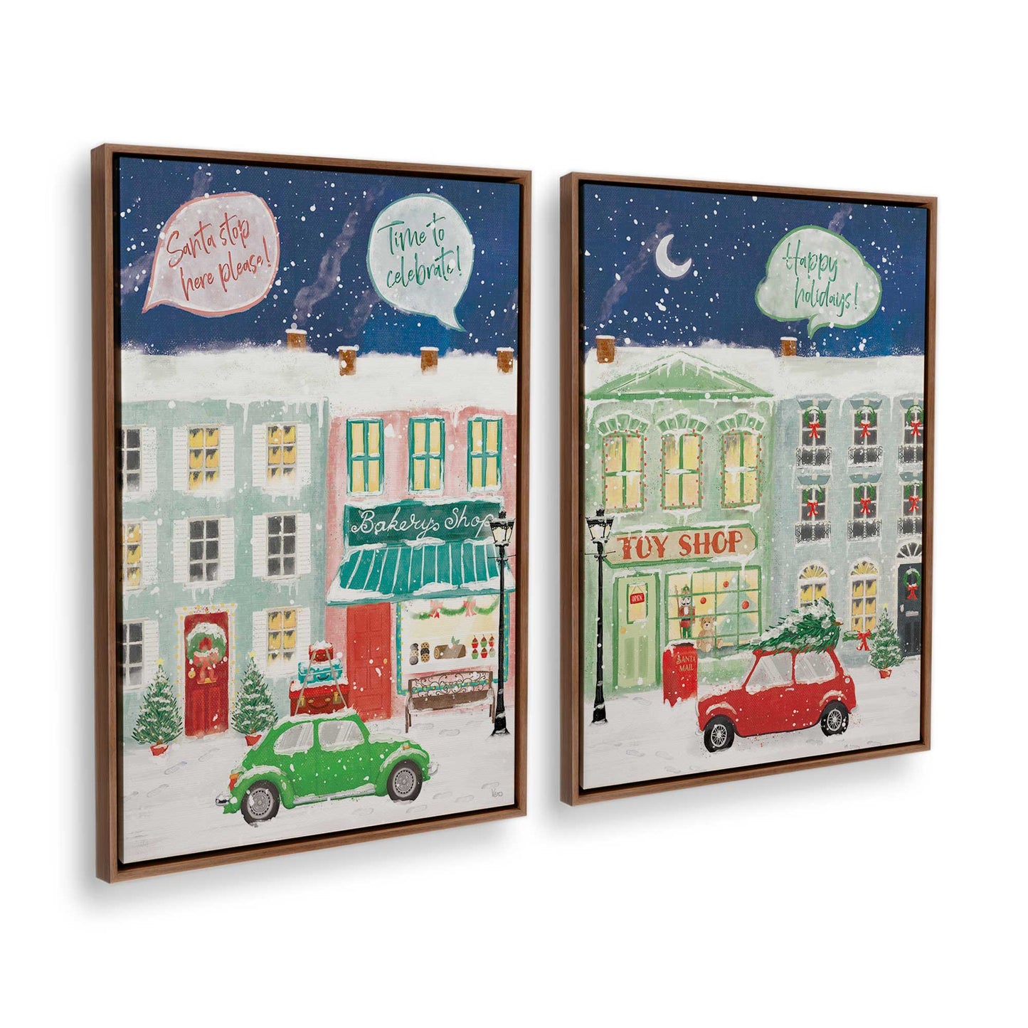 [Color:Walnut], Picture of art in a Walnut frame at an angle