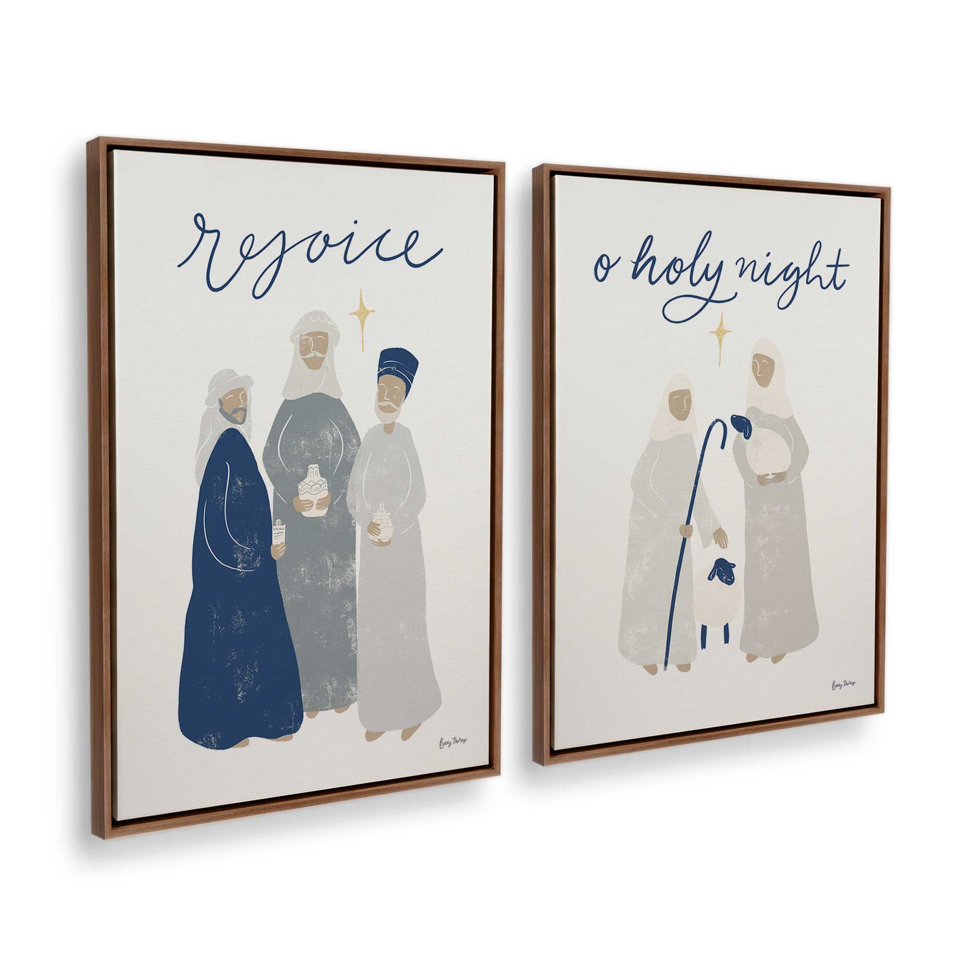 [Color:Walnut], Picture of art in a Walnut frame at an angle