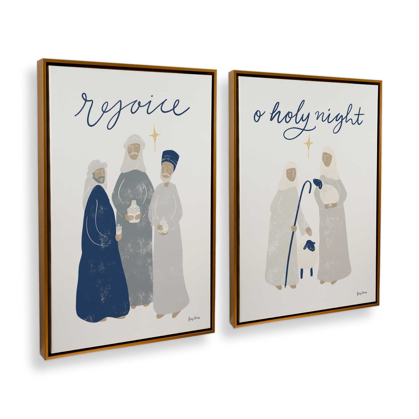 [Color:Polished Gold], Picture of art in a Polished Gold frame at an angle