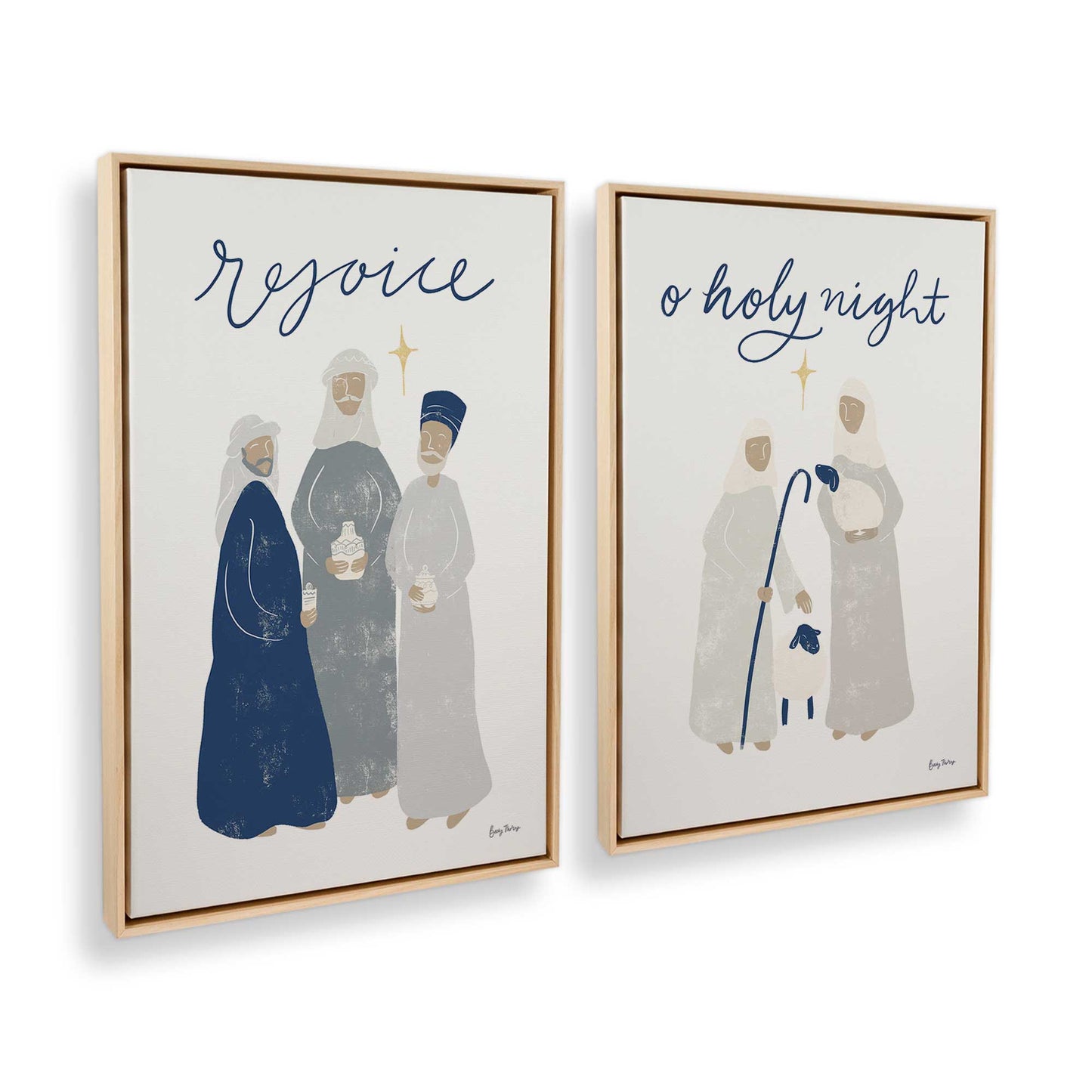 [Color:American Maple], Picture of art in a American Maple frame at an angle