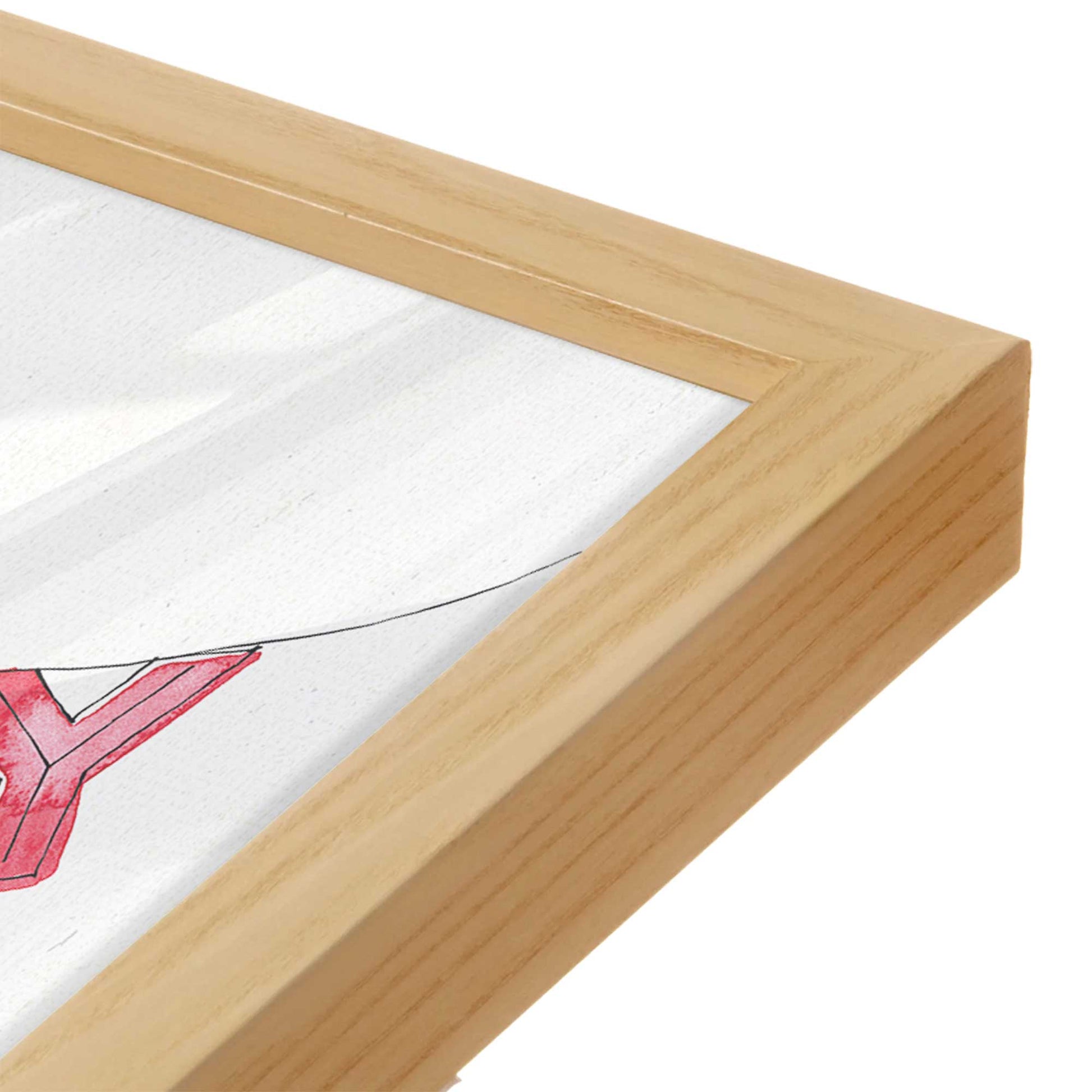[Color:American Maple], Picture of art in a American Maple frame of the corner