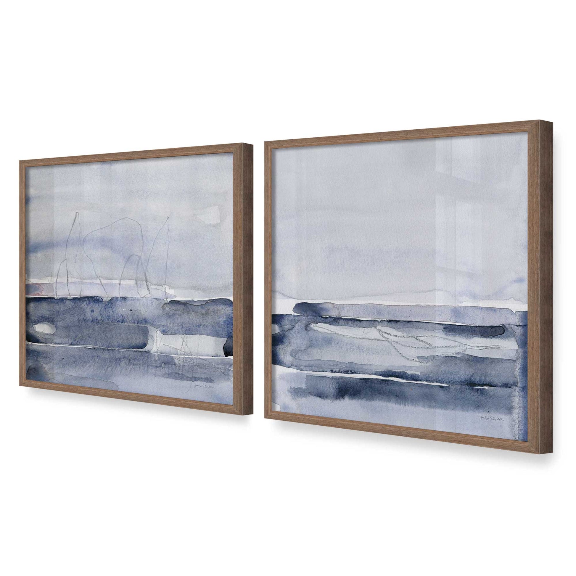 [Color:Walnut], Picture of art in a Walnut frame at an angle