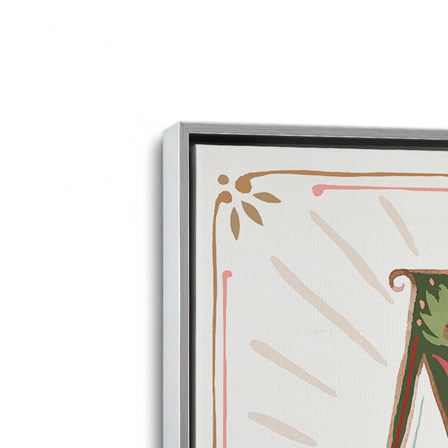 [Color:Polished Chrome], Picture of art in a Polished Chrome frame at an angle