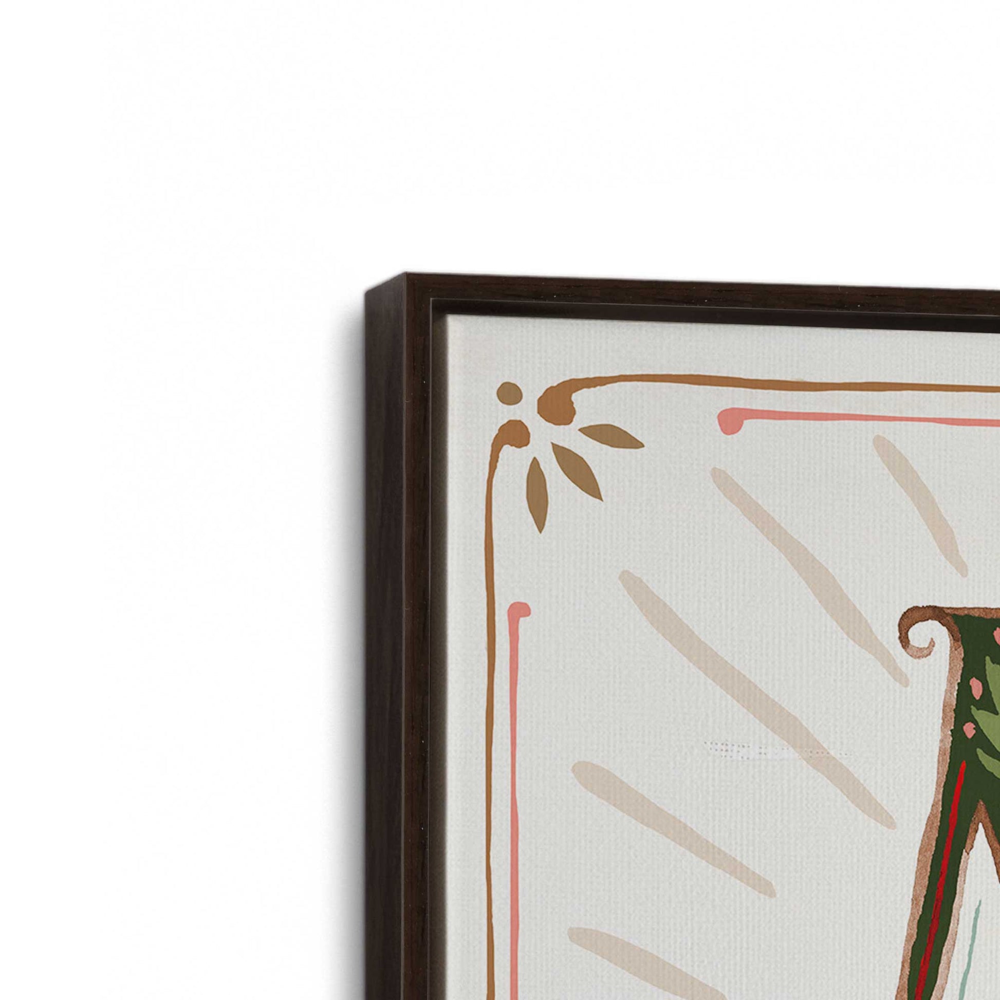 [Color:Espresso], Picture of art in an Espresso frame at an angle