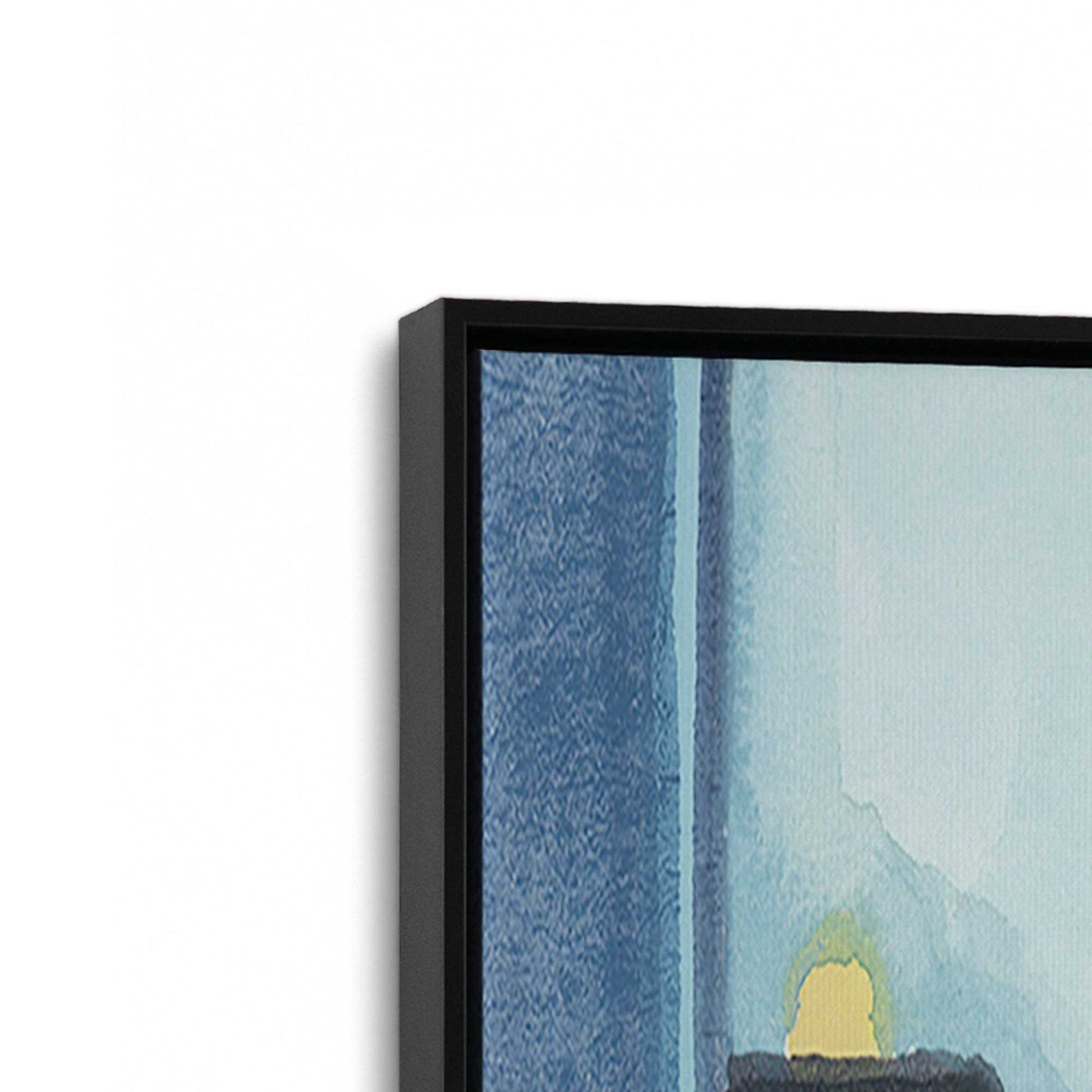 [Color:Satin Black], Picture of art in a Satin Black frame at an angle