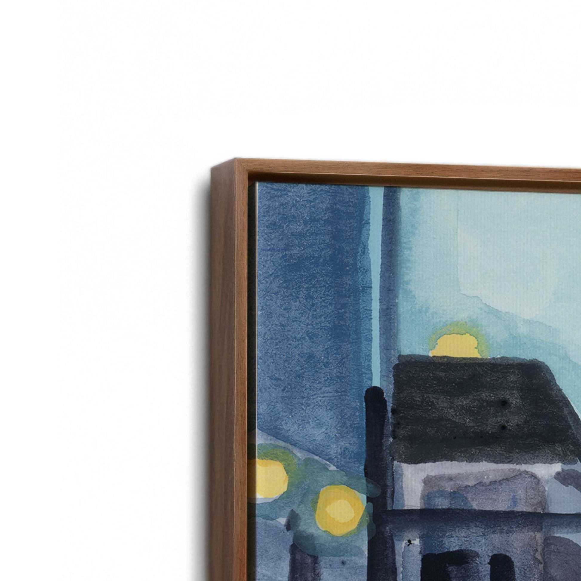 [Color:Walnut], Picture of art in a Walnut frame at an angle