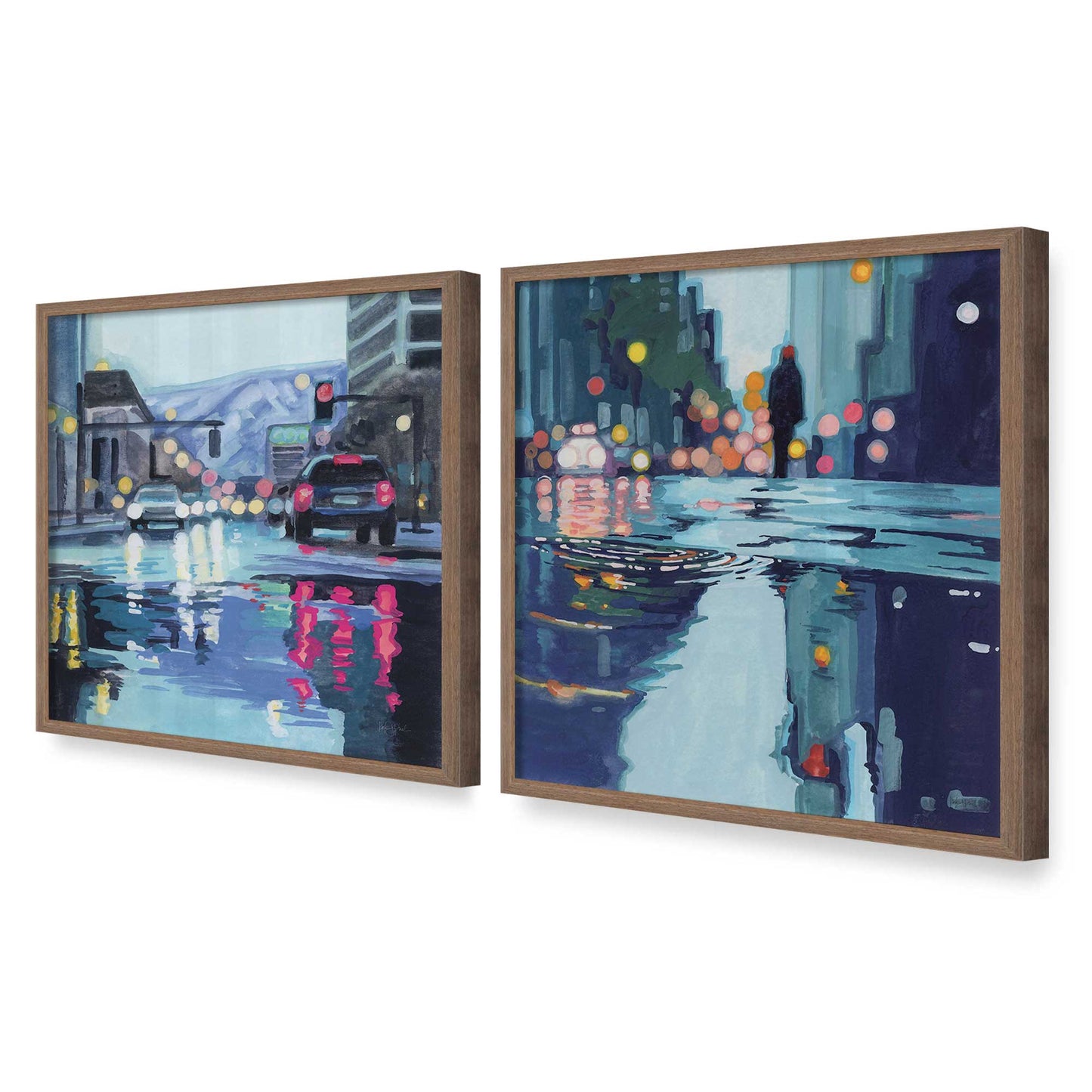 [Color:Walnut], Picture of art in a Walnut frame at an angle