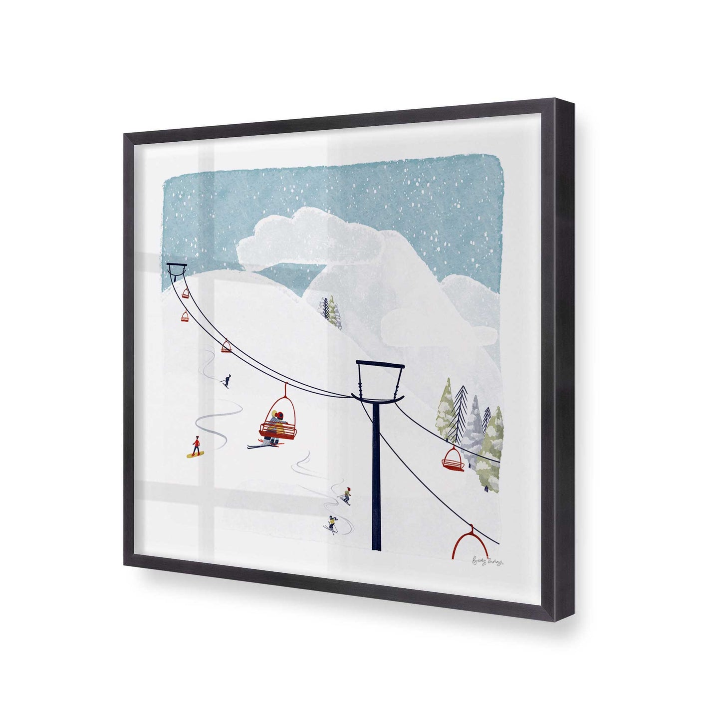 [Color:Weathered Zinc], Picture of art in a Weathered Zinc frame at an angle