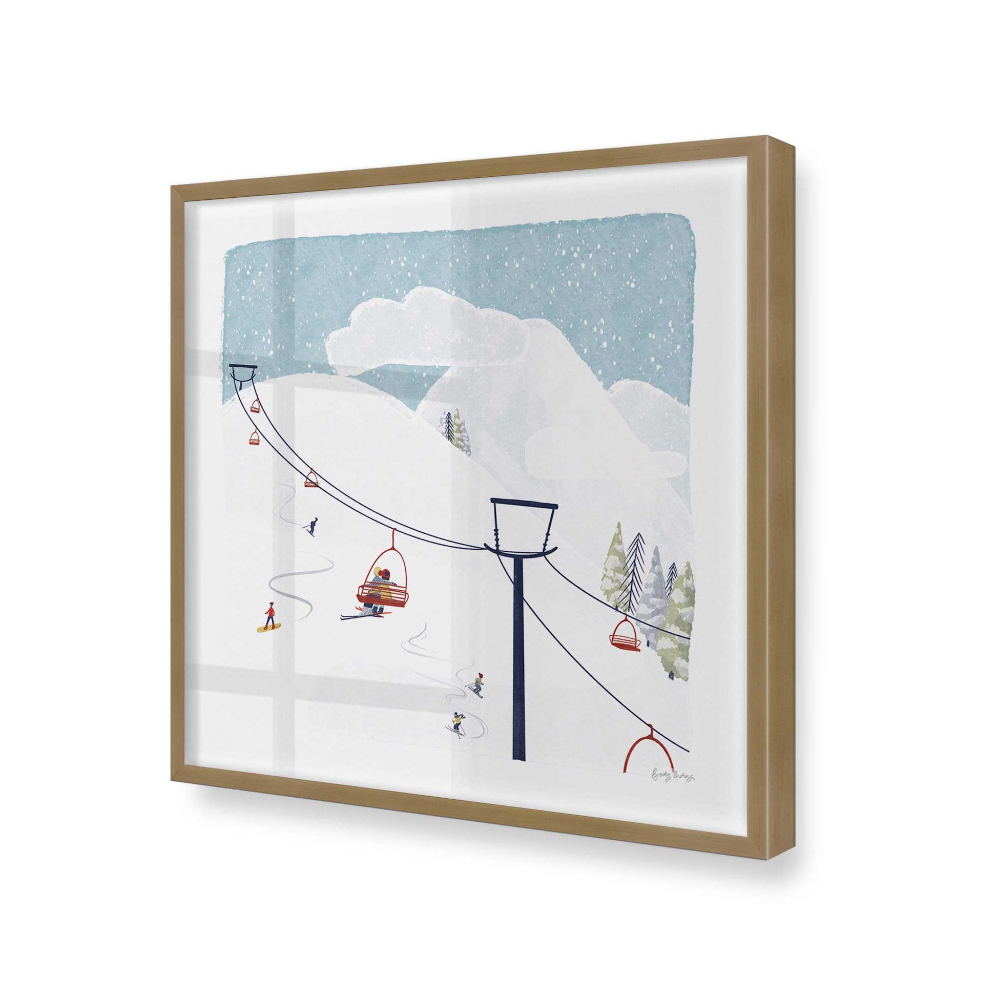 [Color:Brushed Gold], Picture of art in a Brushed Gold frame at an angle