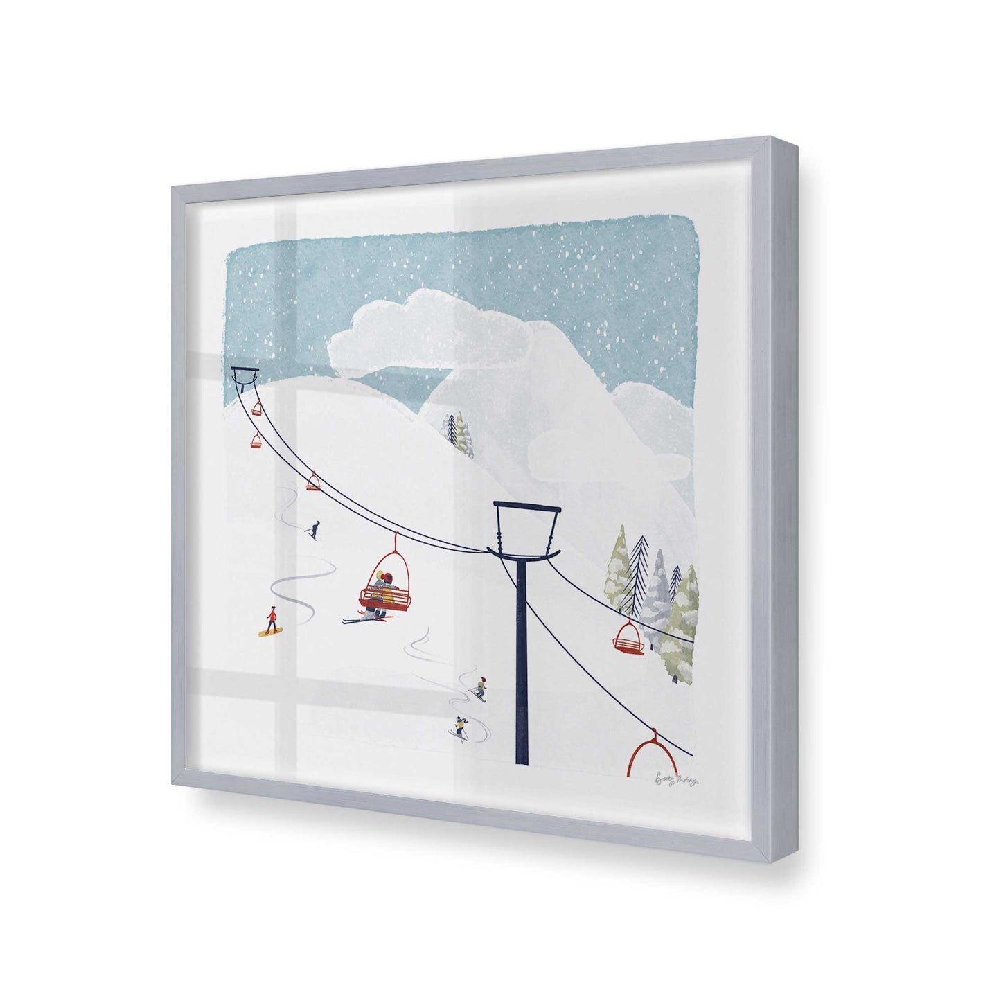 [Color:Polished Chrome], Picture of art in a Polished Chrome frame at an angle