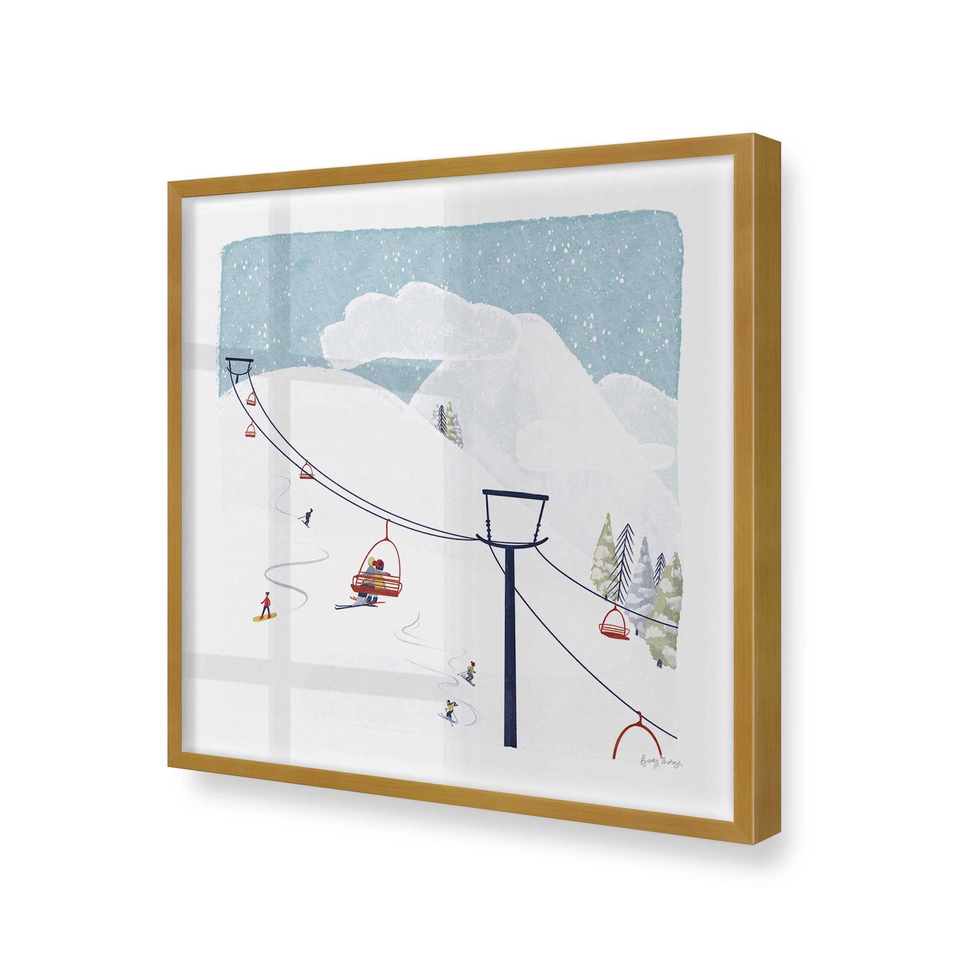 [Color:Polished Gold], Picture of art in a Polished Gold frame at an angle