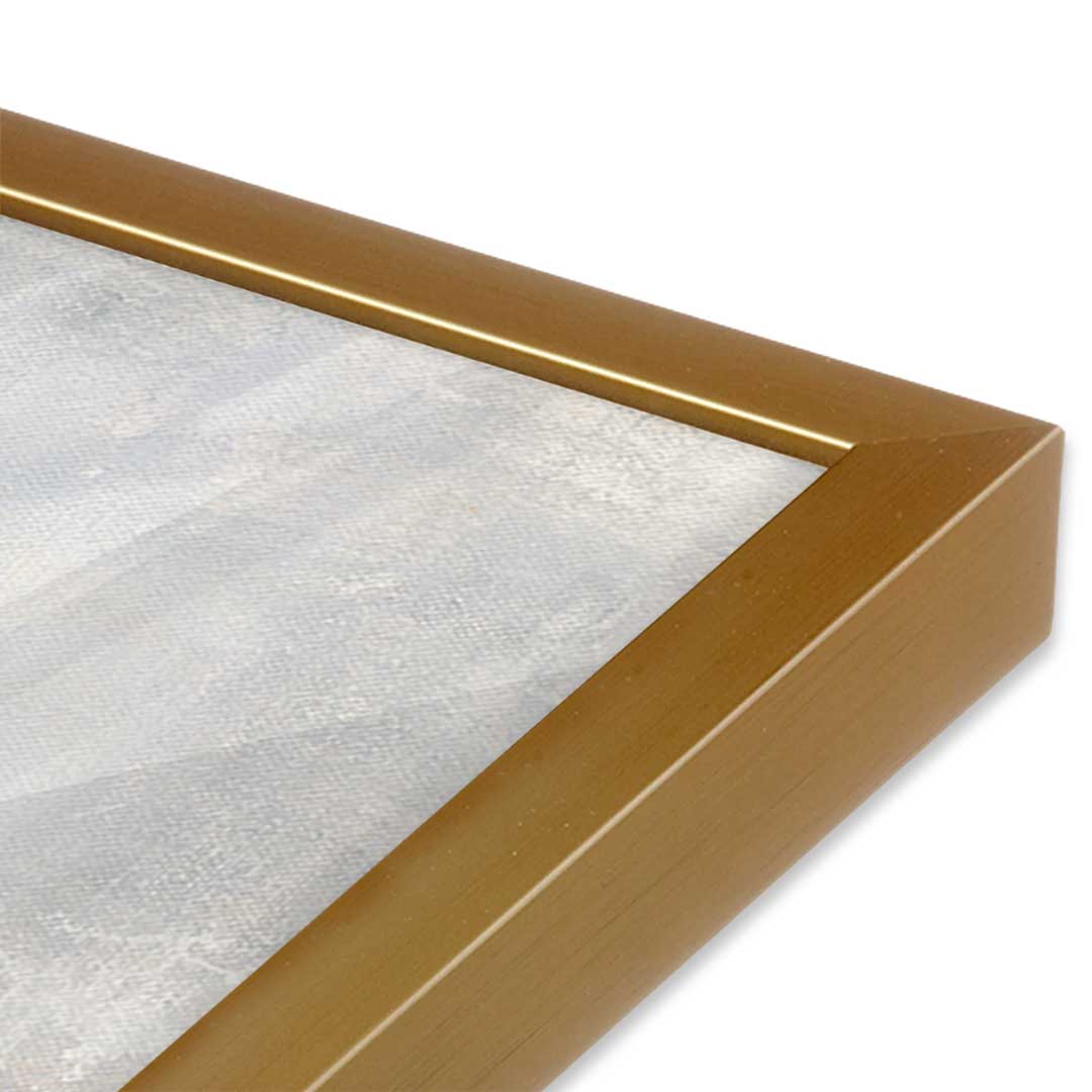 [Color:Polished Gold], Picture of art in a Polished Gold frame at an angle