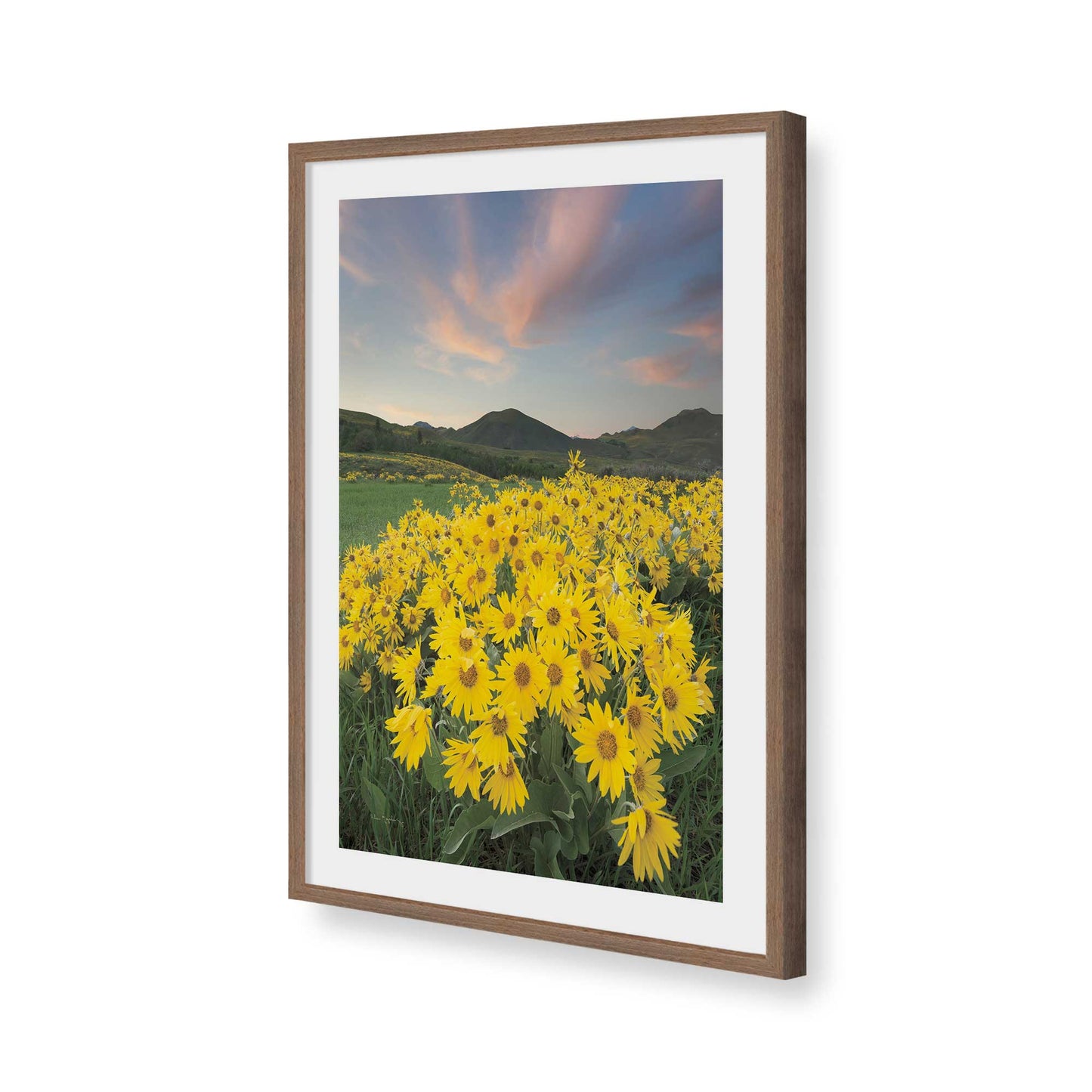 [Color:Walnut], Picture of art in a Walnut frame of the corner