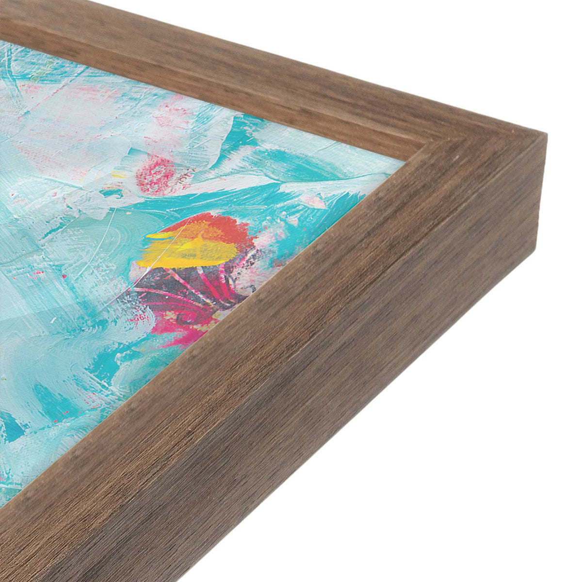 [Color:Walnut], Picture of art in a Walnut frame at an angle