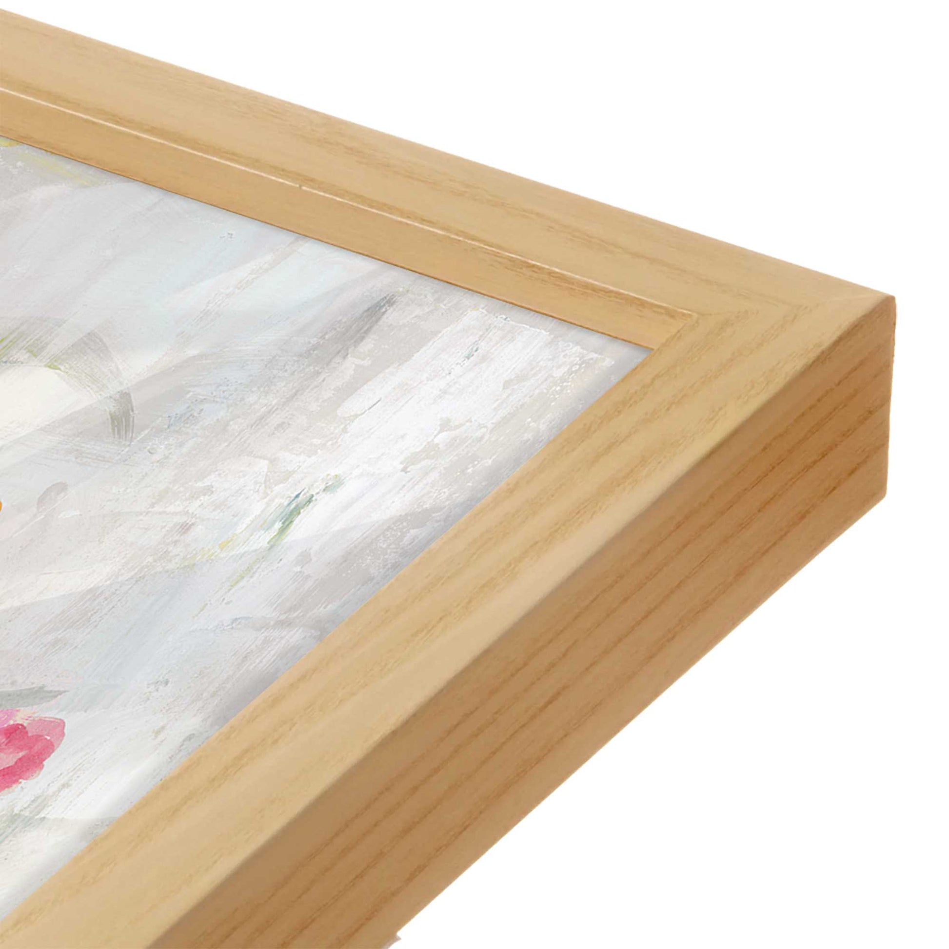 [Color:American Maple], Picture of art in a American Maple frame at an angle