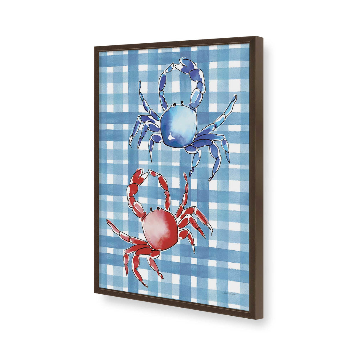 [Color:Brown], Picture of art in a Brown frame of the corner