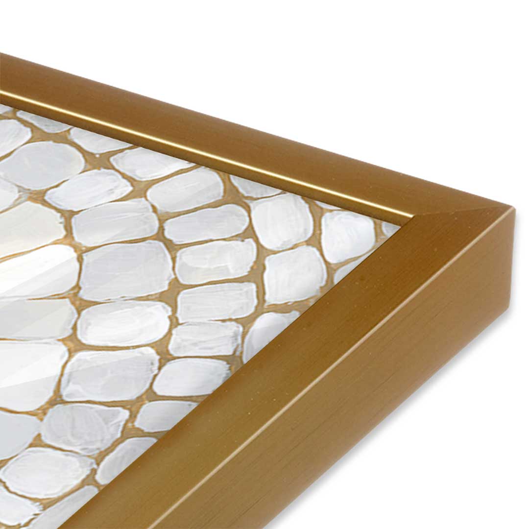 [Color:Polished Gold], Picture of art in a Polished Gold frame at an angle