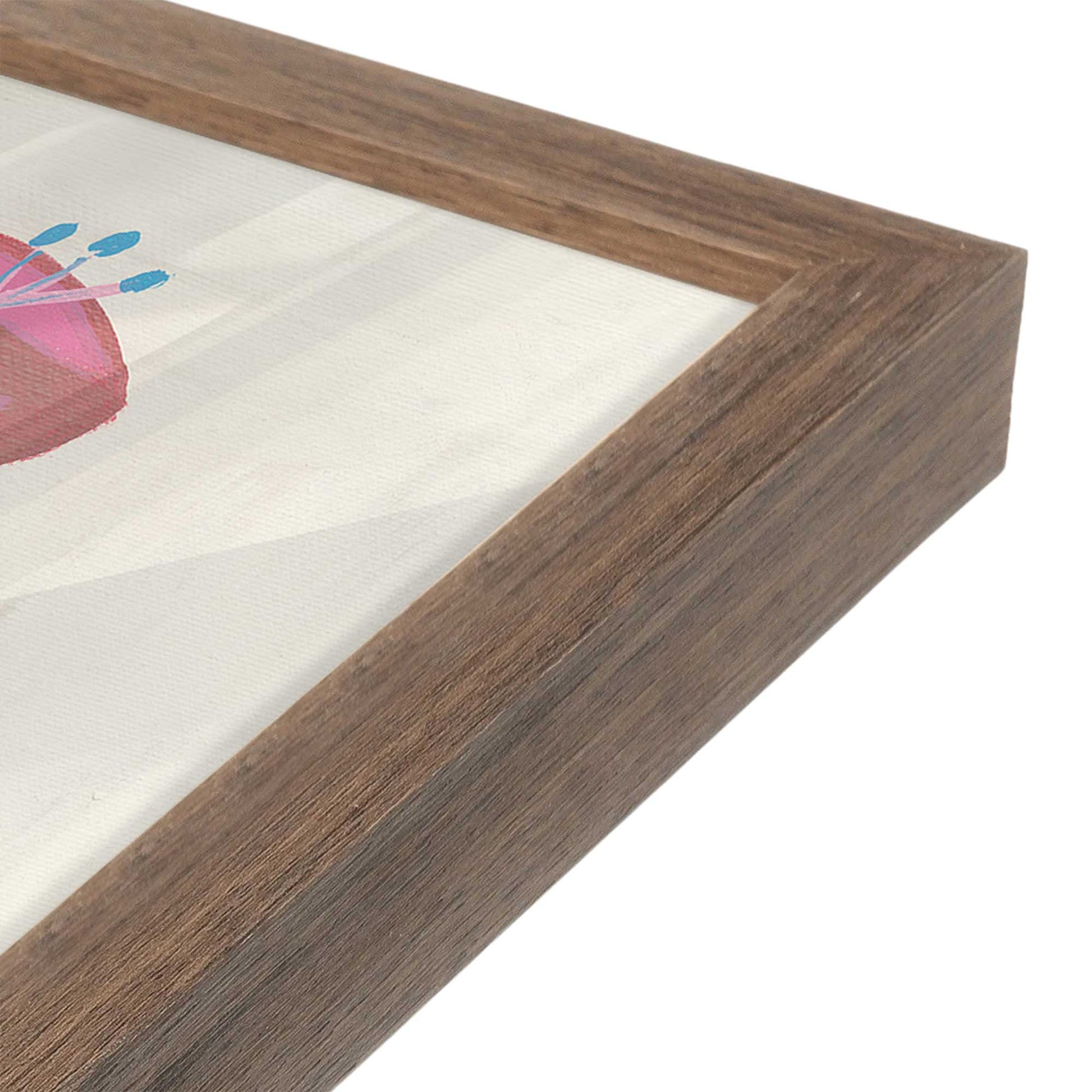 [Color:Walnut], Picture of art in a Walnut frame at an angle
