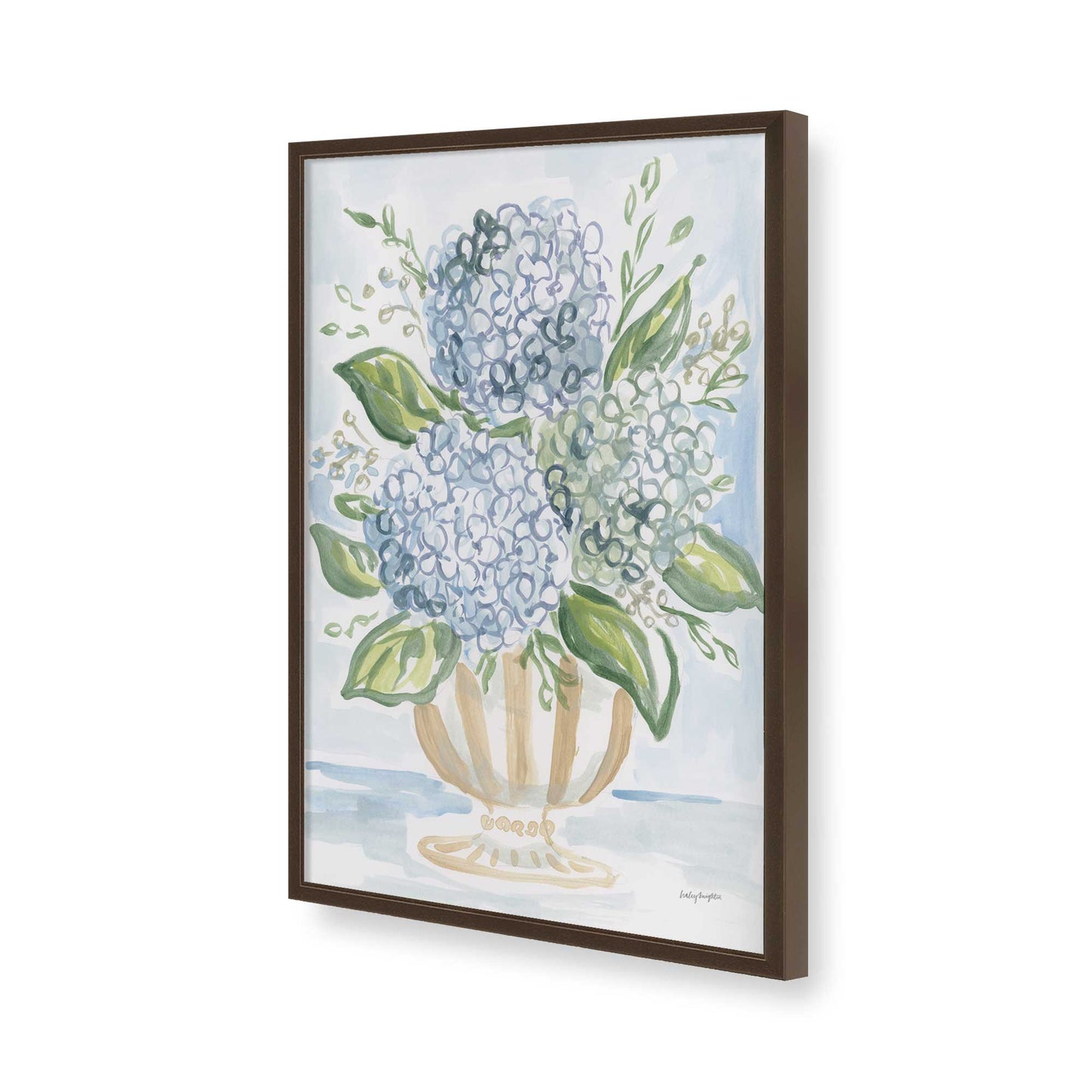 [Color:Brown], Picture of art in a Brown frame of the corner