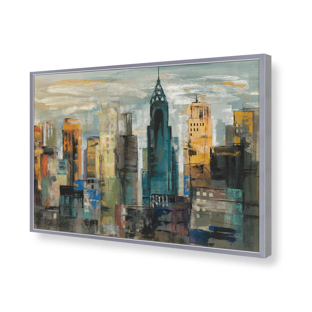 [Color:Polished Chrome], Picture of art in a Polished Chrome frame of the corner