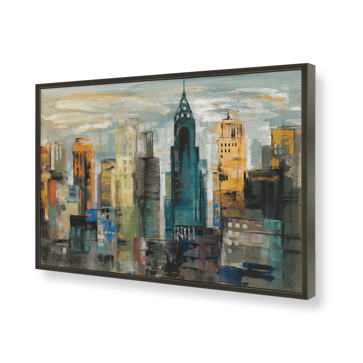[Color:Satin Black], Picture of art in a Satin Black frame of the corner