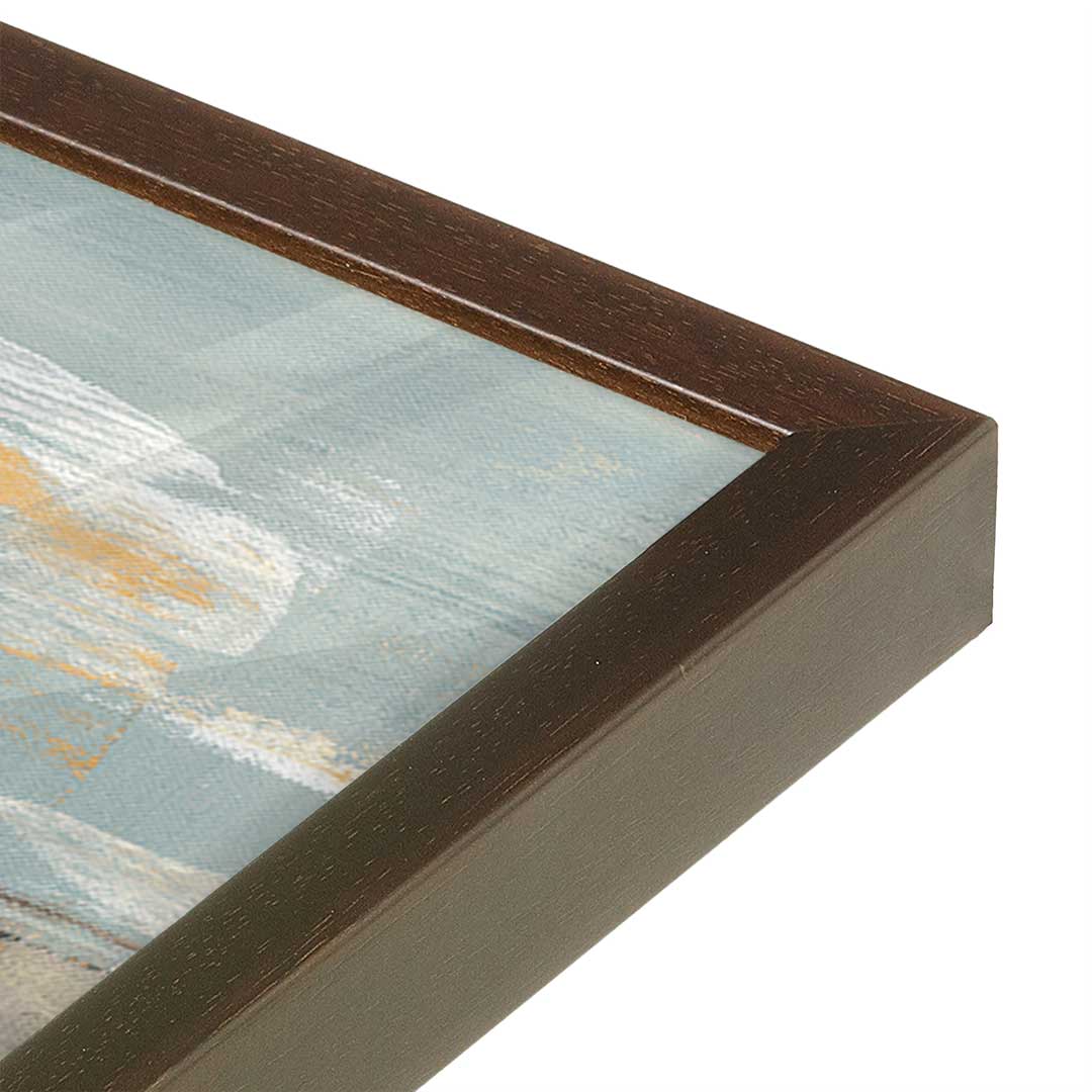 [Color:Brown], Picture of art in a Brown frame at an angle