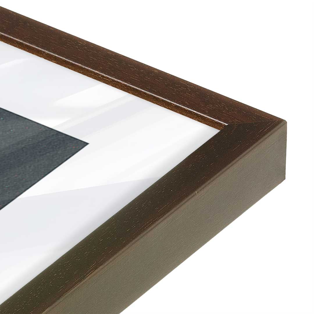 [Color:Brown], Picture of art in a Brown frame at an angle