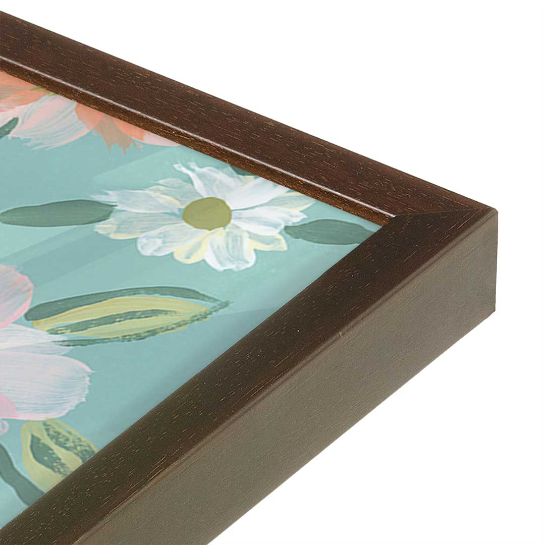 [Color:Brown], Picture of art in a Brown frame at an angle