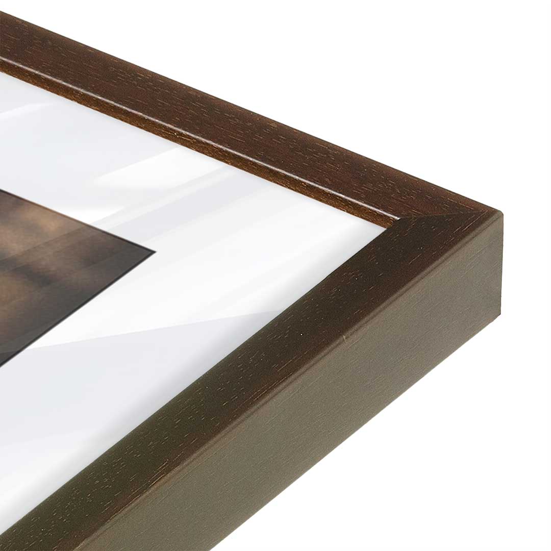 [Color:Brown], Picture of art in a Brown frame at an angle