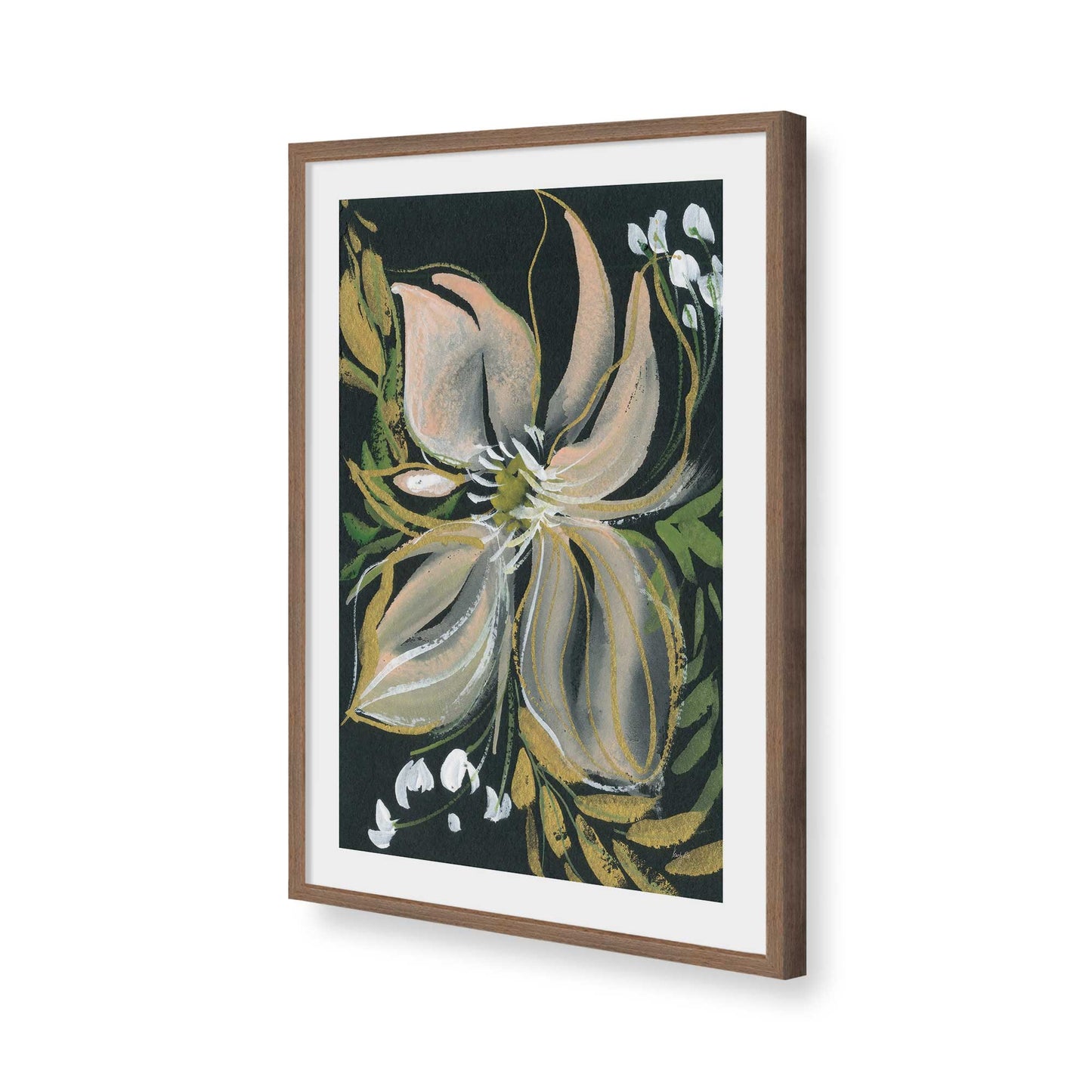 [Color:Walnut], Picture of art in a Walnut frame of the corner