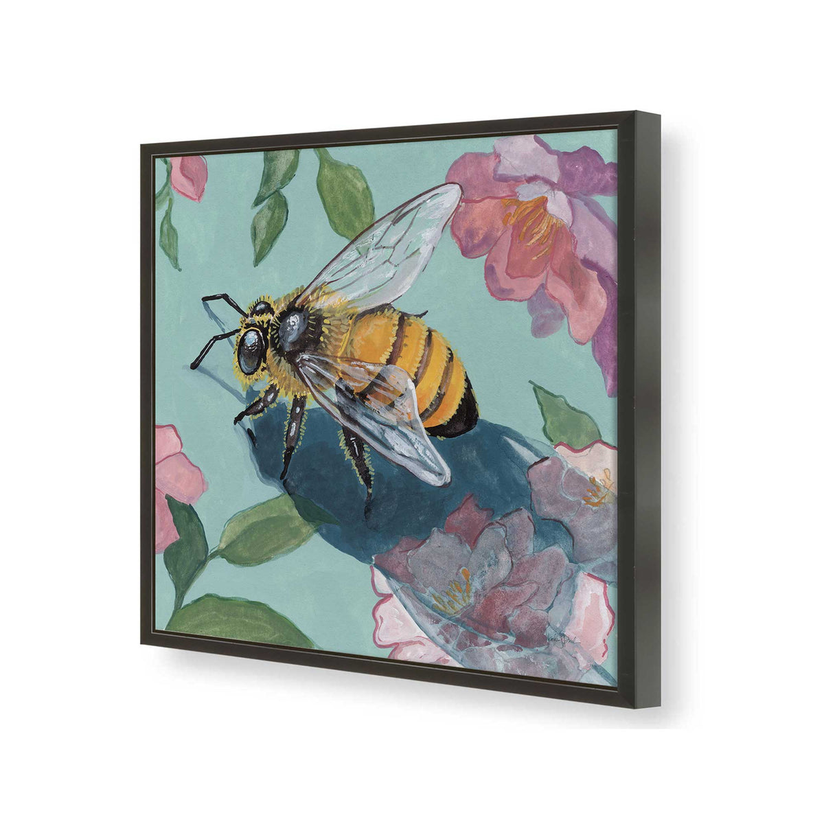 [Color:Satin Black], Picture of art in a Satin Black frame of the corner