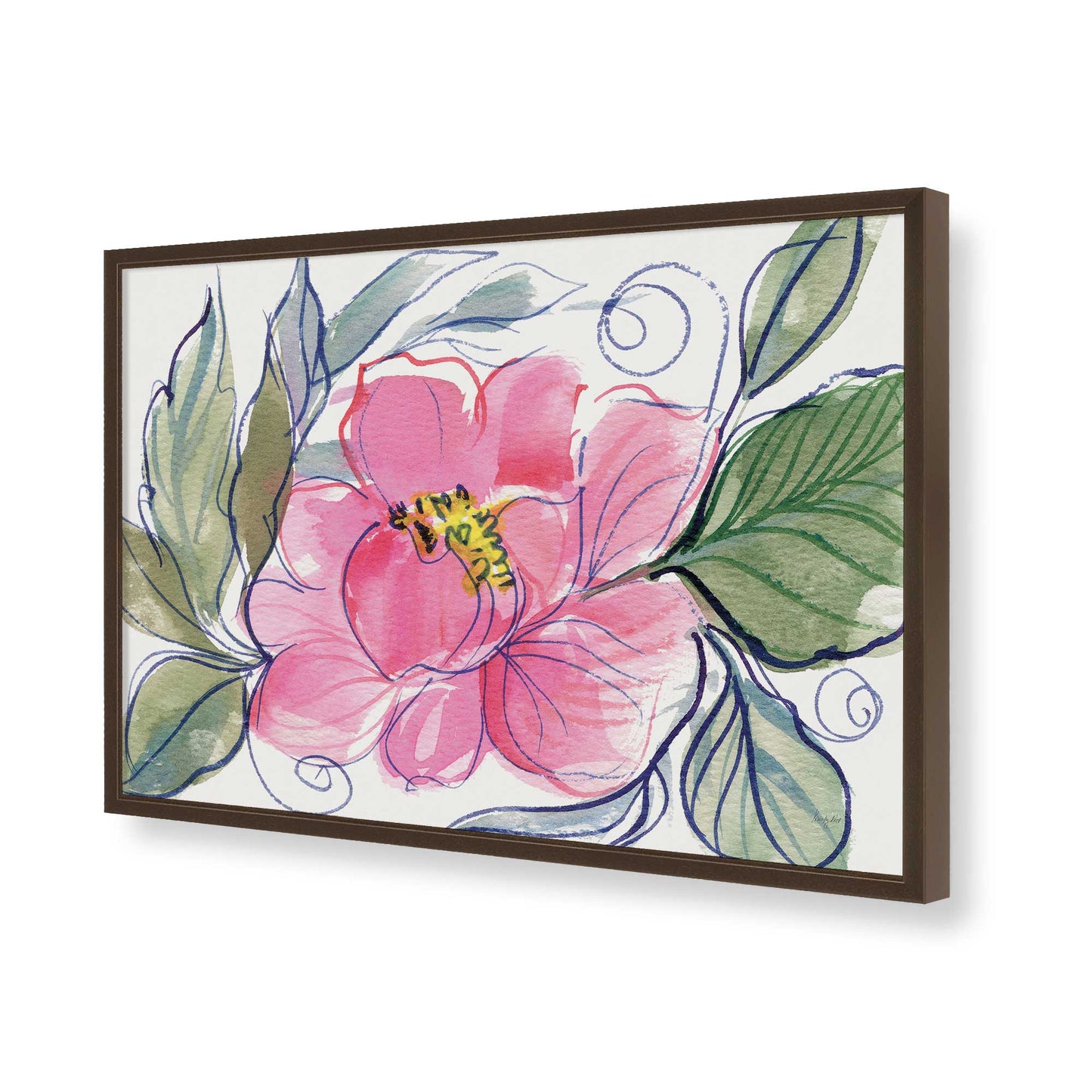 [Color:Brown], Picture of art in a Brown frame of the corner