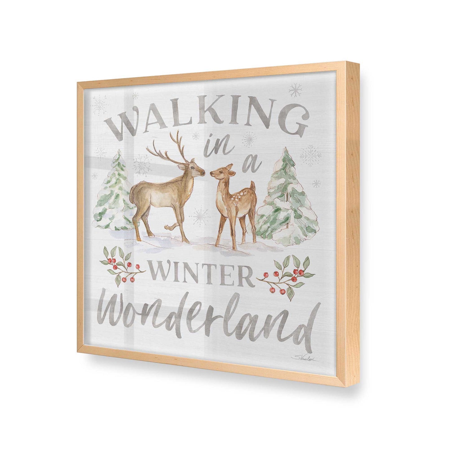 [Color:Raw Maple], Picture of art in a Raw Maple frame at an angle