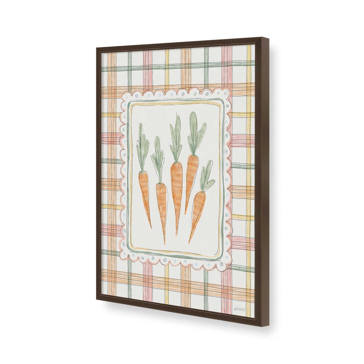 [Color:Brown], Picture of art in a Brown frame of the corner