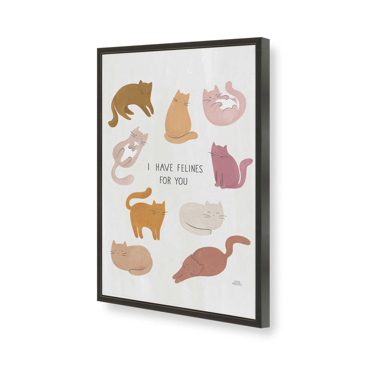 [Color:Satin Black], Picture of art in a Satin Black frame of the corner